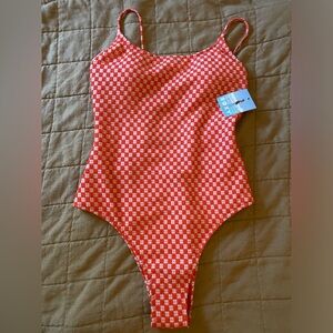 NWT Roxy Swim One Piece S retro flower power print